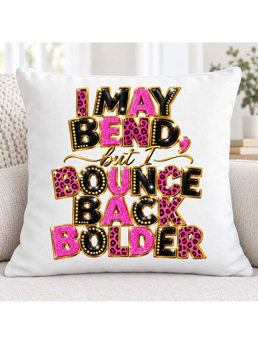 Bounce Back Bolder Leopard DTF Transfer 10 Inch Ready to Press Pack of 4